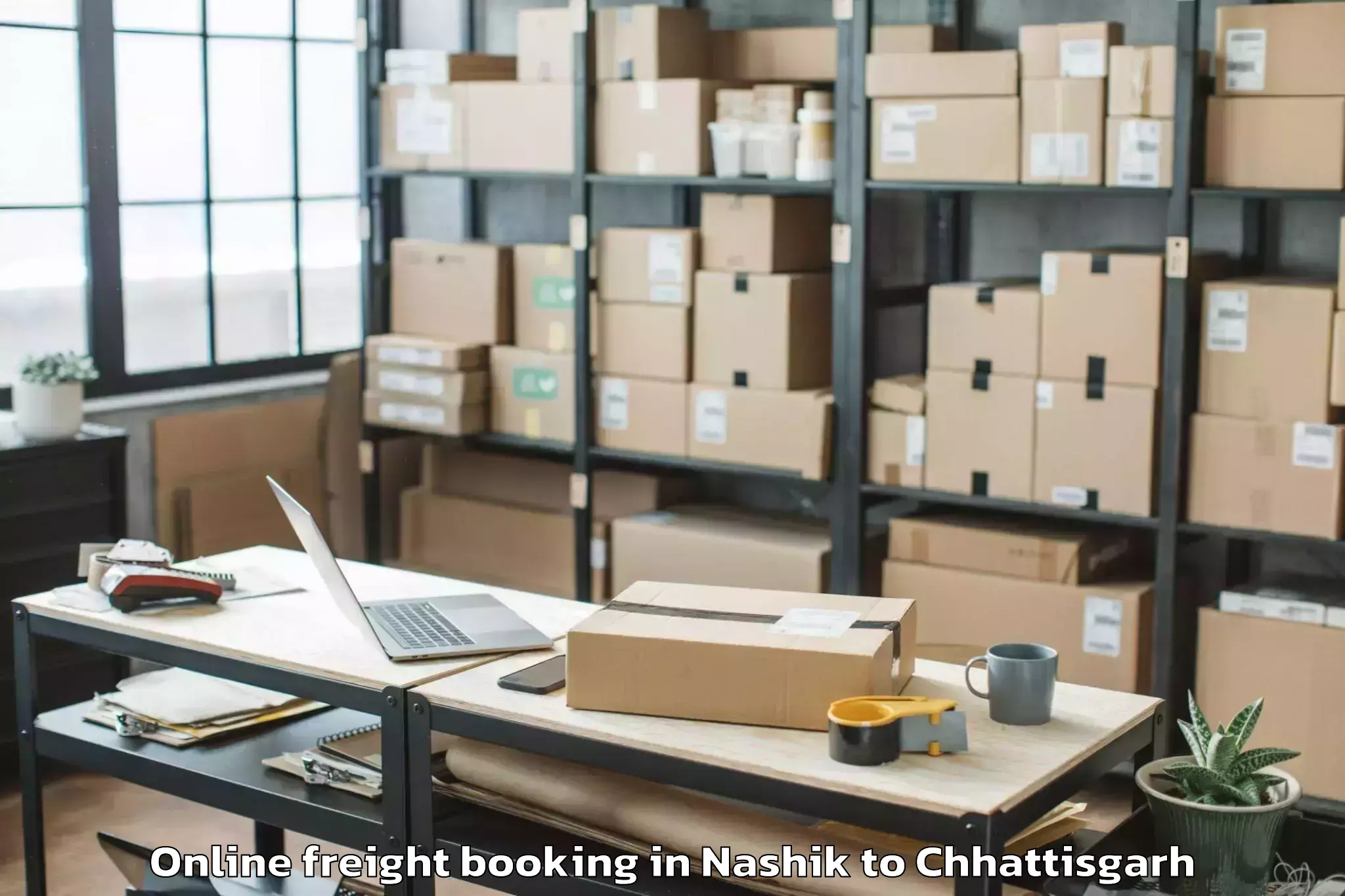 Efficient Nashik to Udaipur Dharamjaigarh Online Freight Booking